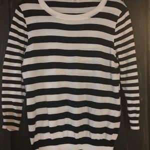 J Crew black and white striped sweater